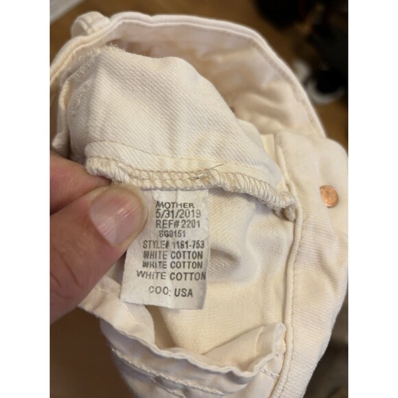 MOTHER denim the looker ankle jeans fairest of them all white ivory 26 high rise - Picture 8 of 10